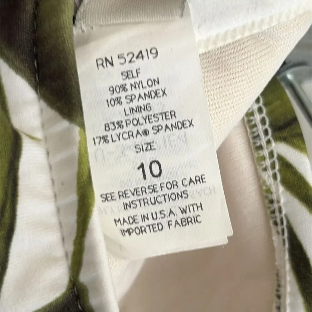 EUC Tommy Bahama One Piece halter Tropical Fern Orchid Swimsuit Sz 10